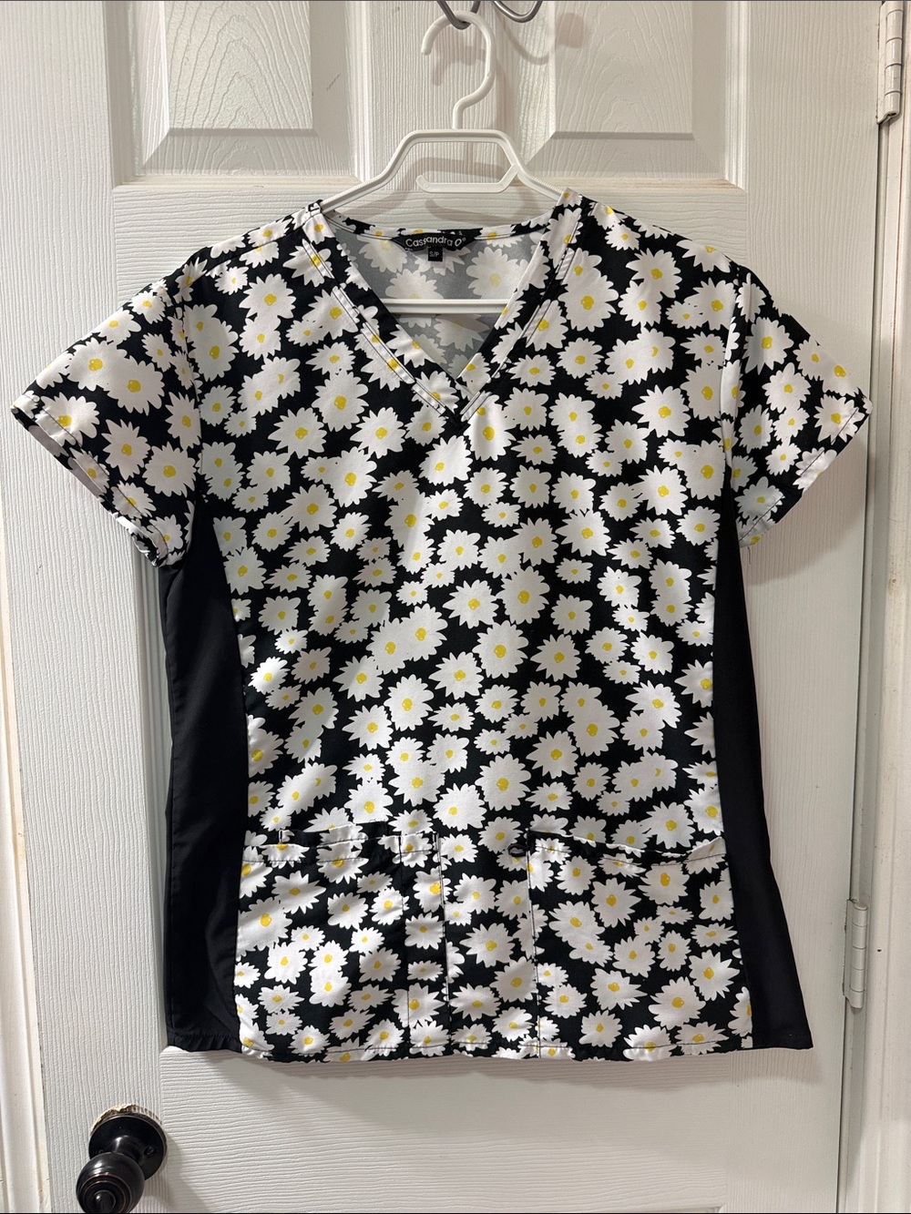 Cassandra O Printed V-Neck Scrub Top